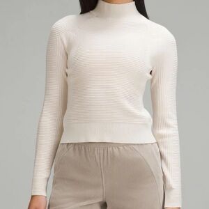 Lululemon- Mixed Rib-Knit Crewneck in Light Ivory- S